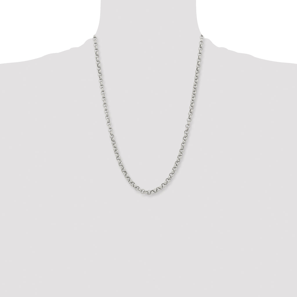 Men's Stainless Steel Rolo Chain Necklace 6mm