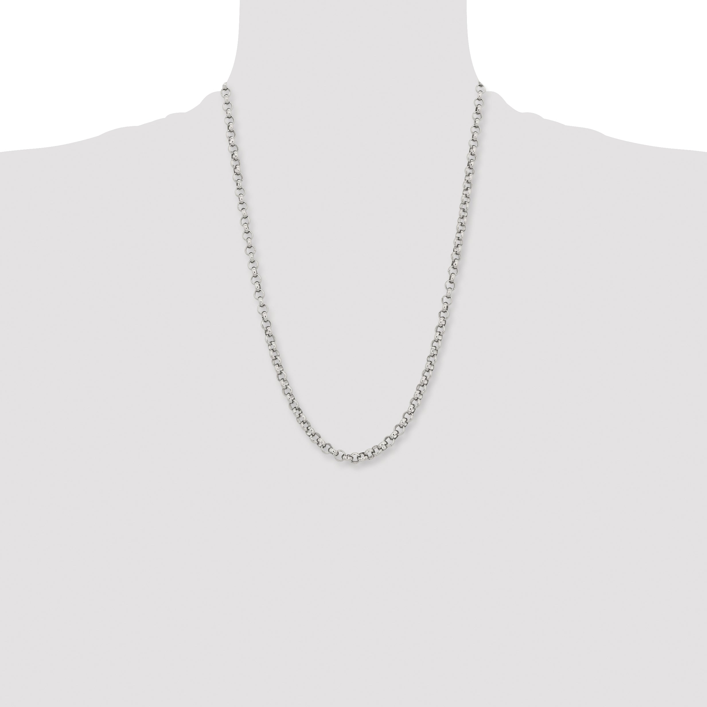 Men's Stainless Steel Rolo Chain Necklace 6mm