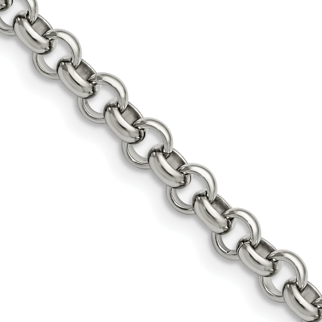 Men's Stainless Steel Rolo Chain Necklace 6mm