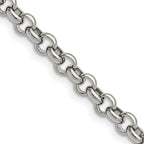 Men's Stainless Steel Rolo Chain Necklace 6mm