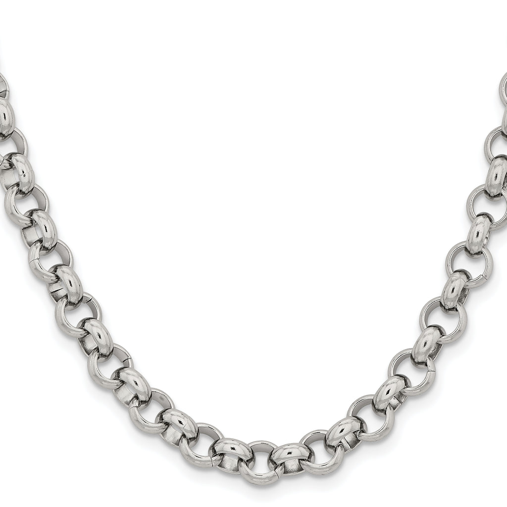 Stainless Steel Rolo Chain Necklace 8mm