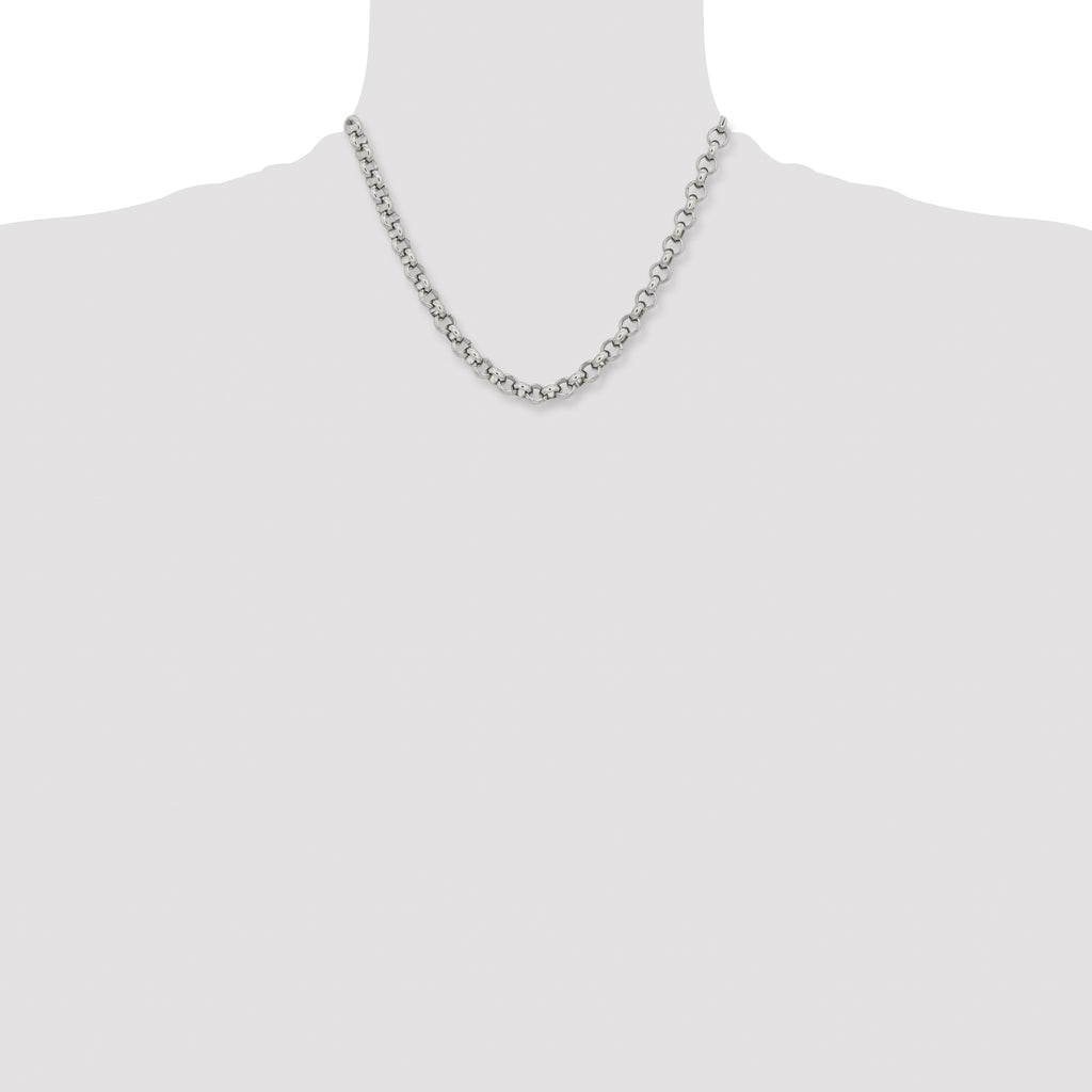 Stainless Steel Rolo Chain Necklace 8mm
