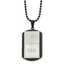 Chisel Stainless Steel Brushed and Polished Black IP-plated with CZ DAD Dog Tag on a 22 inch Ball Chain Necklace