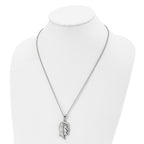 Chisel Stainless Steel Polished Jesus Silhouette Pendant on a 22 inch Cable Chain Necklace