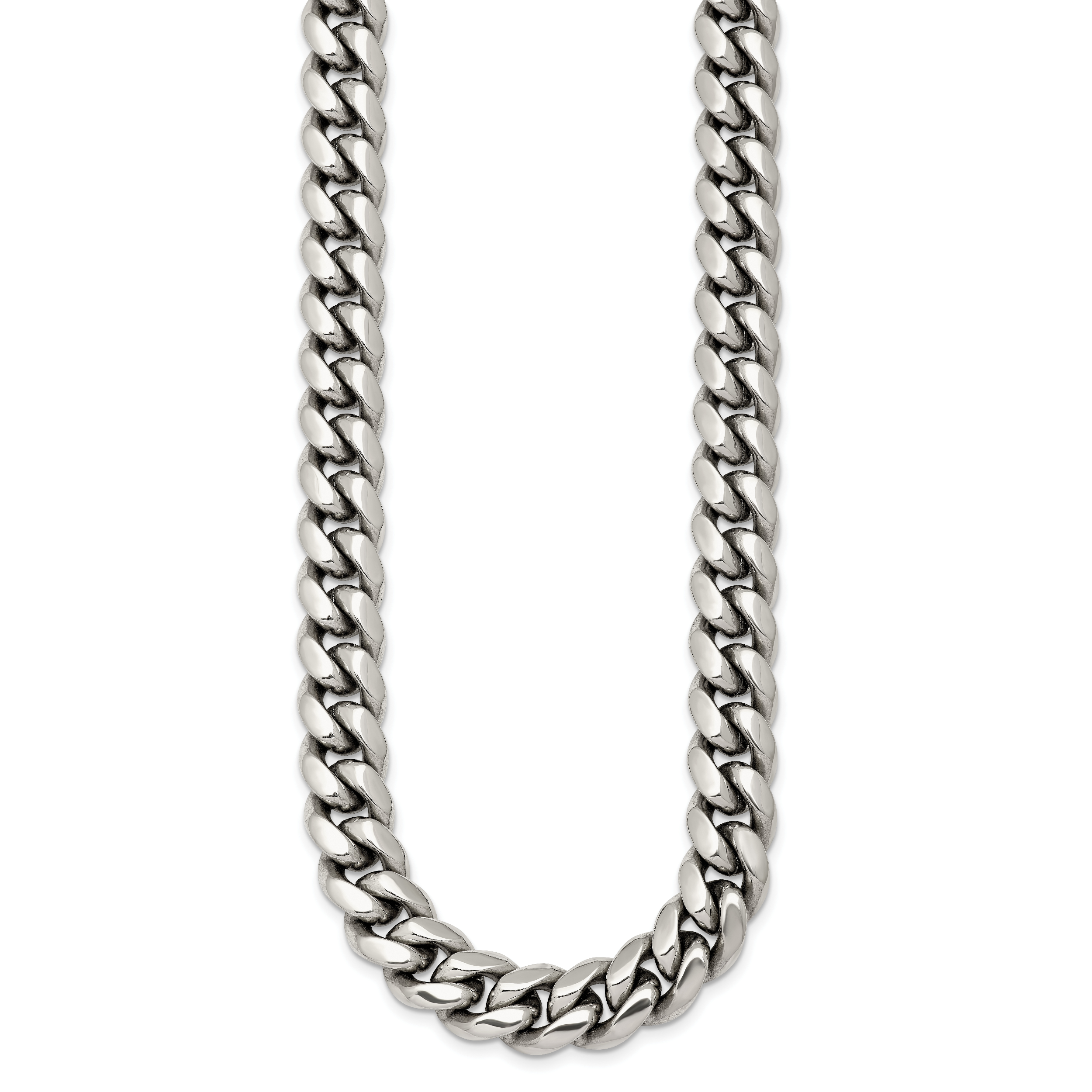 Polished Stainless Steel Curb Chain Necklace 10mm Secondary image