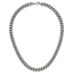 Polished Stainless Steel Curb Chain Necklace 10mm