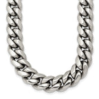 Polished Stainless Steel Curb Chain Necklace 10mm