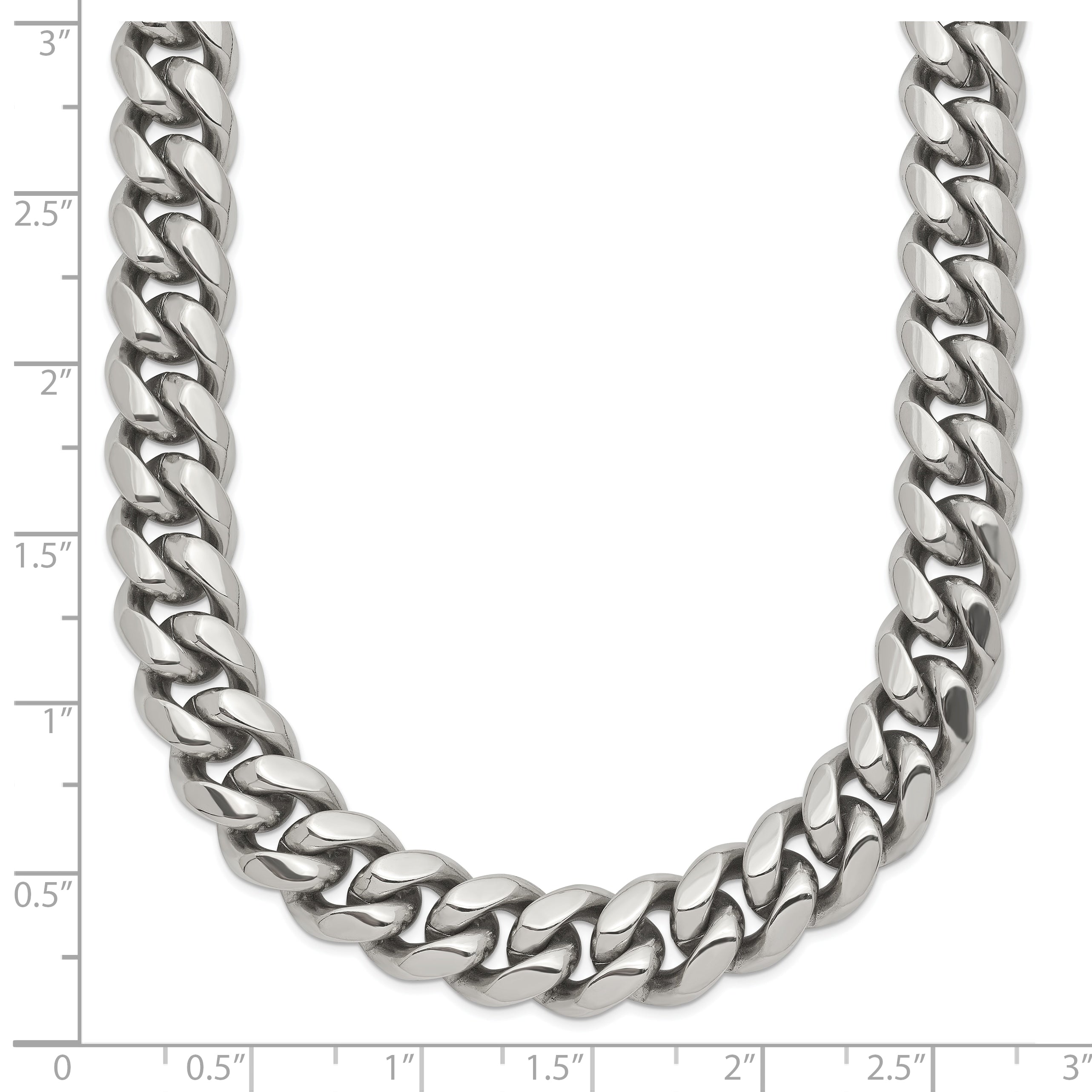 Chisel Stainless Steel Polished 24 inch Curb Chain Necklace