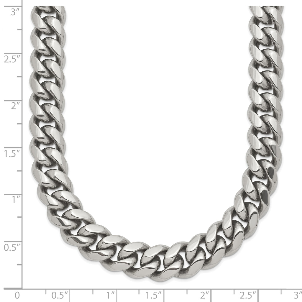 Chisel Stainless Steel Polished 24 inch Curb Chain Necklace
