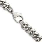 Polished Stainless Steel Curb Chain Necklace 12mm