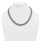 Polished Stainless Steel Curb Chain Necklace 12mm