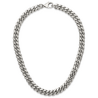 Polished Stainless Steel Curb Chain Necklace 12mm