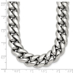 Polished Stainless Steel Curb Chain Necklace 12mm