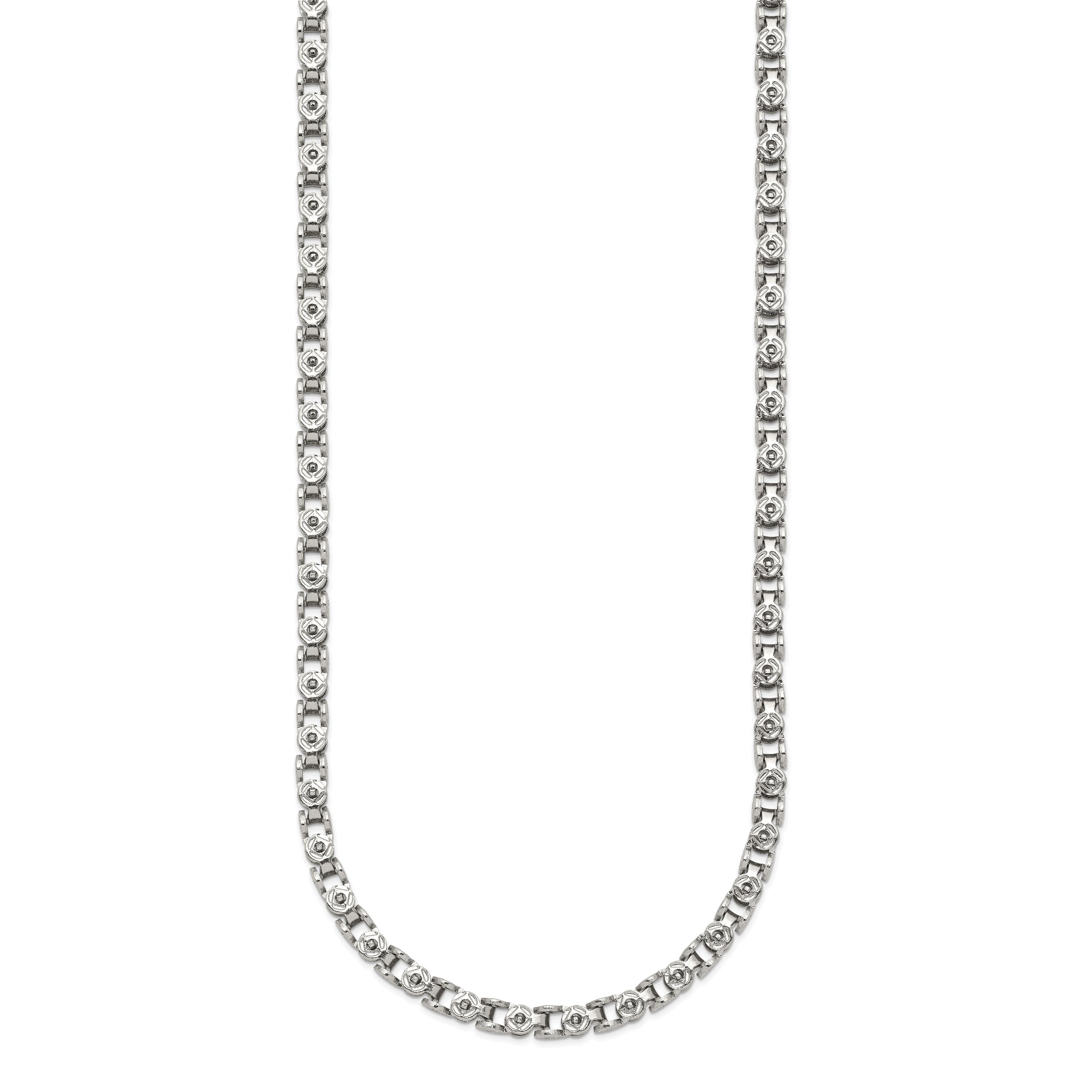Chisel Stainless Steel Polished 22 inch Fancy Circle Link Chain