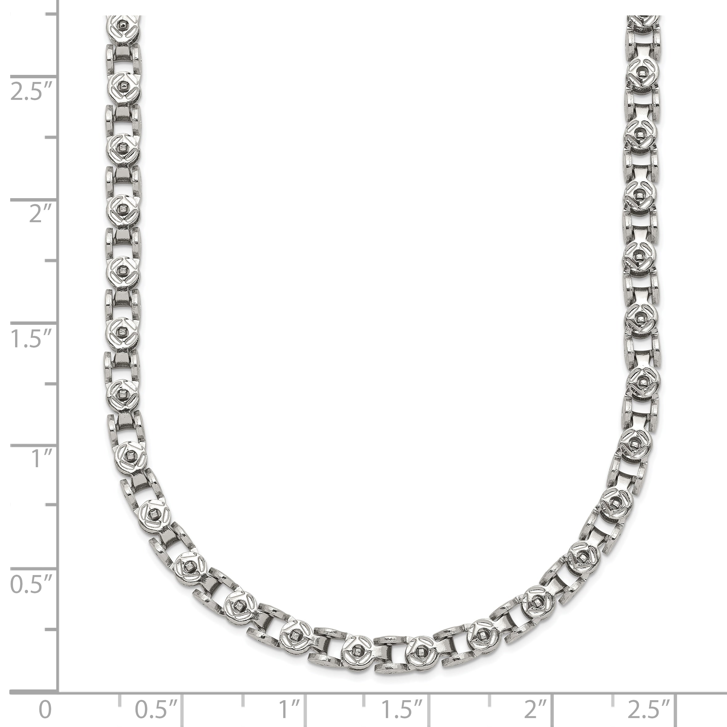 Chisel Stainless Steel Polished 22 inch Fancy Circle Link Chain