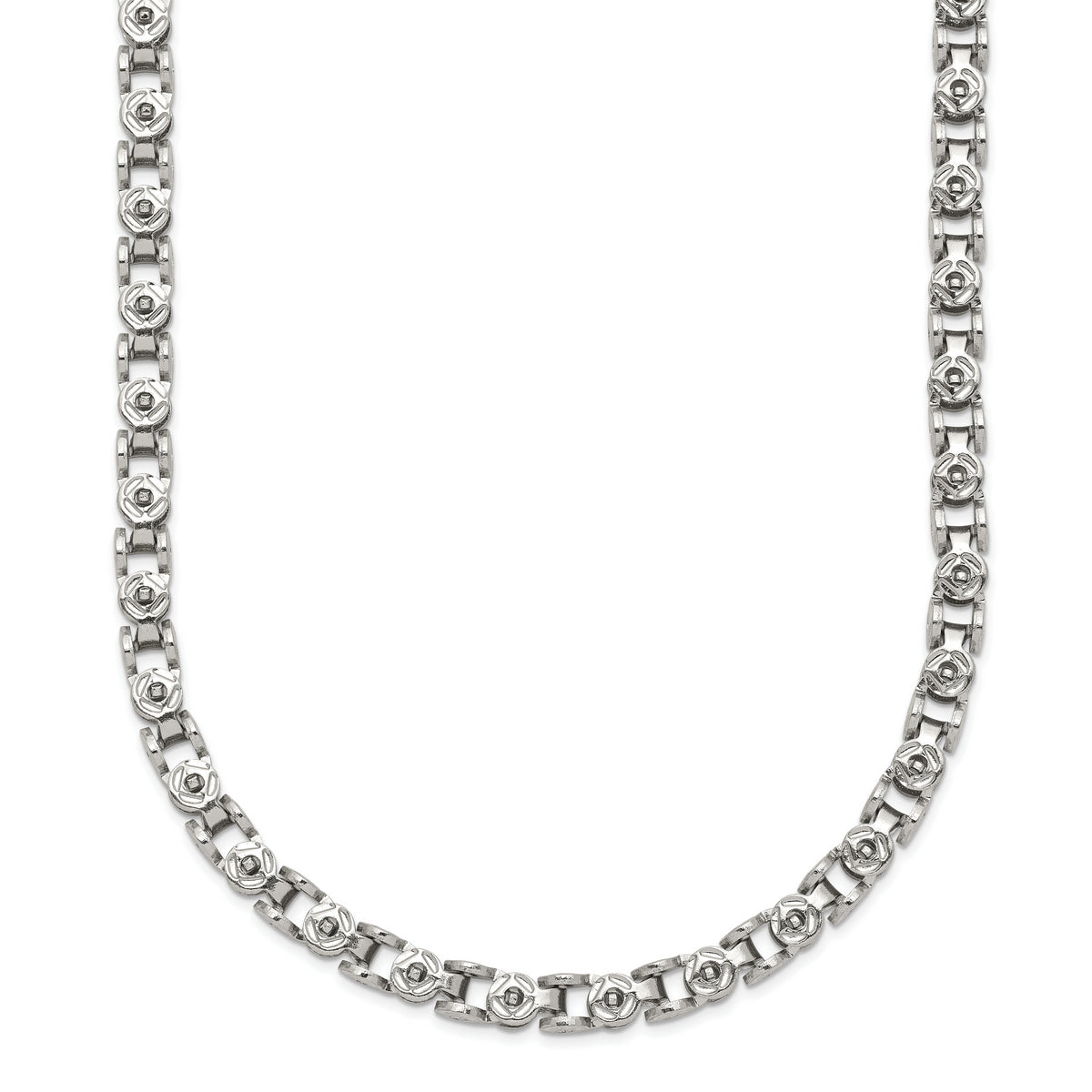 Chisel Stainless Steel Polished 22 inch Fancy Circle Link Chain