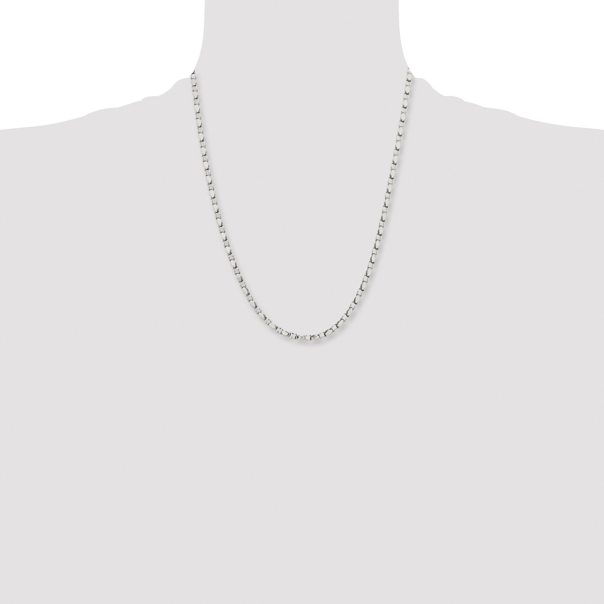 Stainless Steel Polished Fancy Link 22in Chain