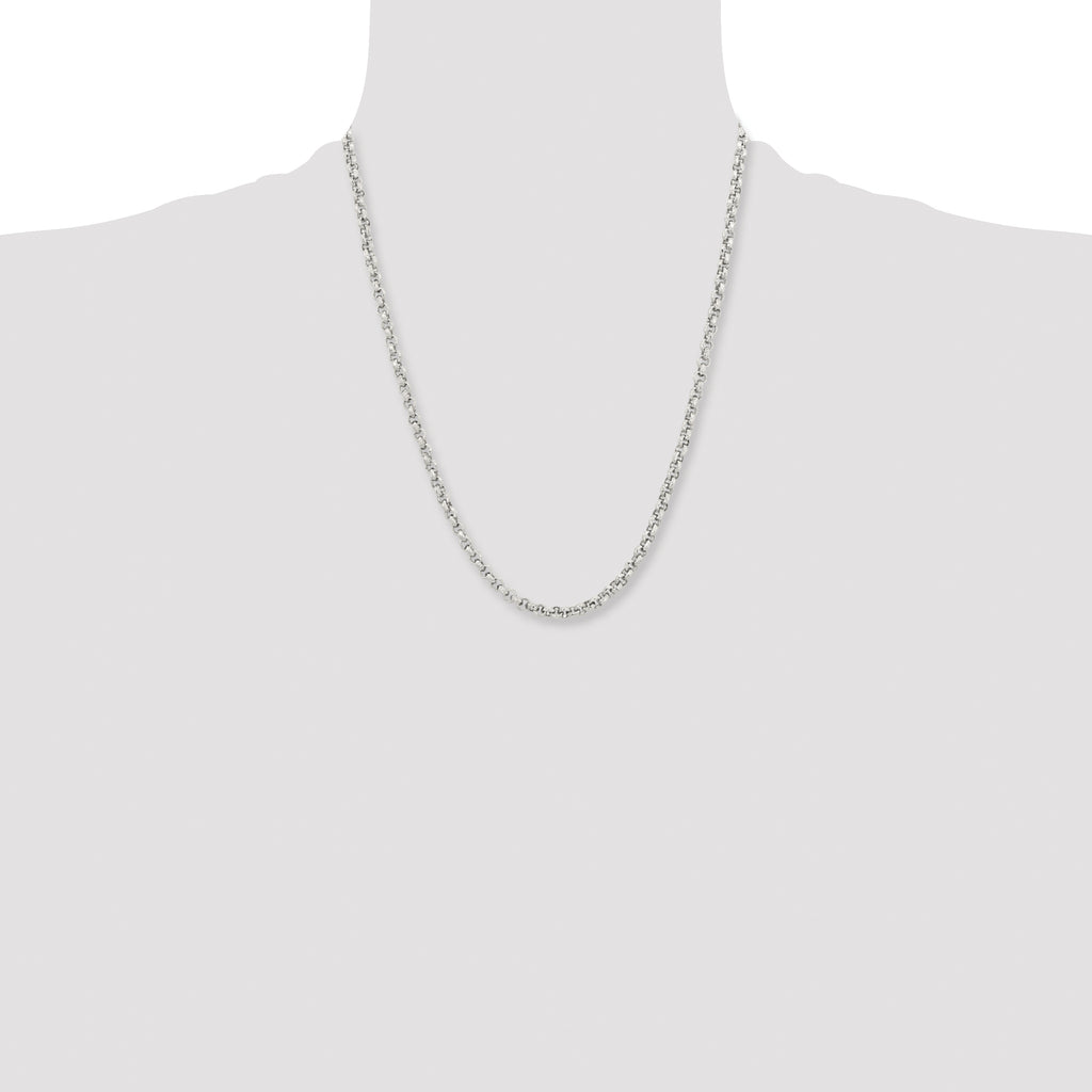 Chisel Stainless Steel Polished and Textured Fancy Rolo Chain