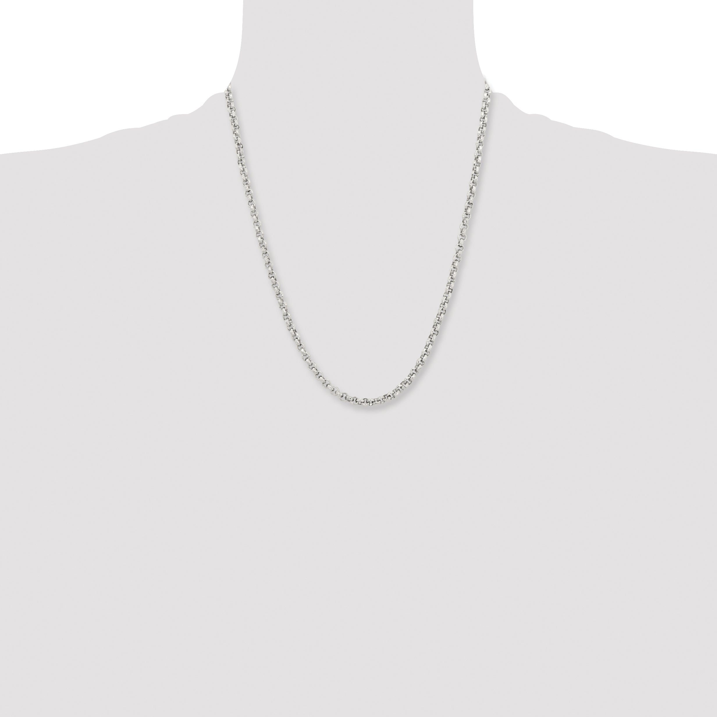 Chisel Stainless Steel Polished and Textured Fancy Rolo Chain