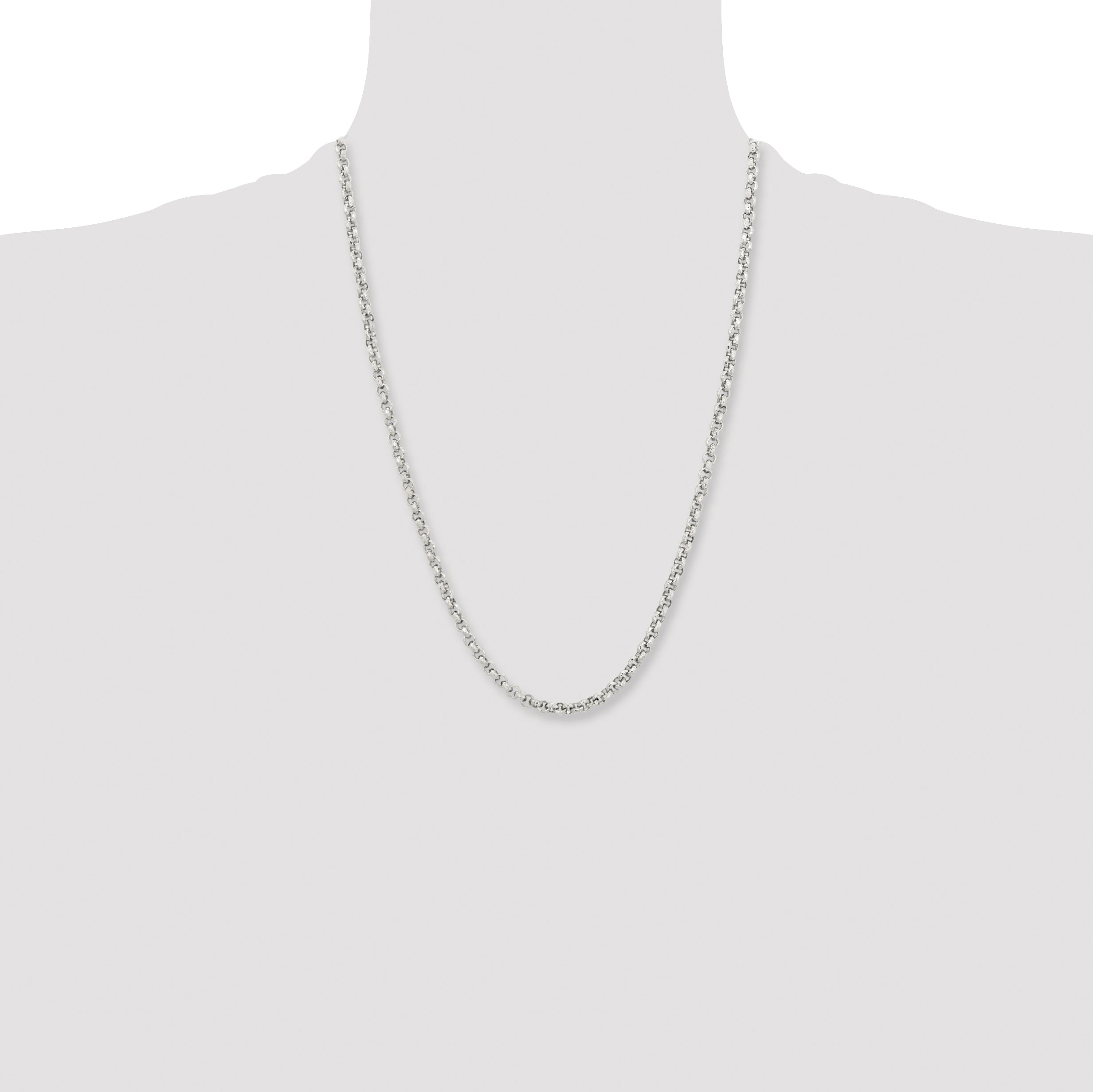 Chisel Stainless Steel Polished and Textured Fancy Rolo Chain
