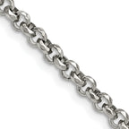 Chisel Stainless Steel Polished and Textured Fancy Rolo Chain