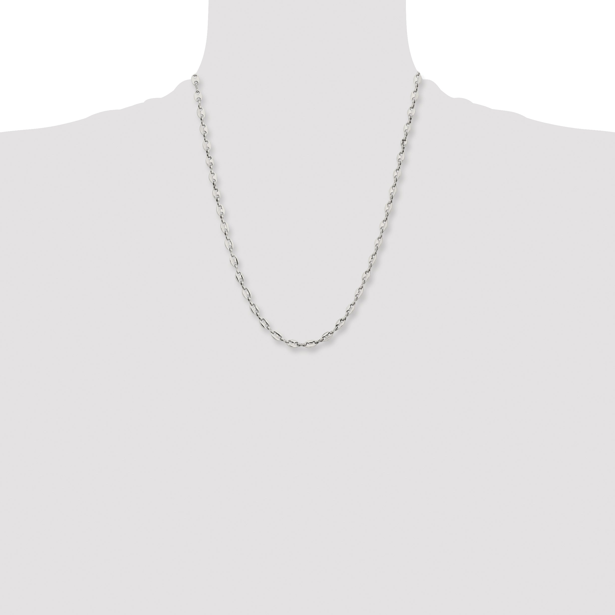 Stainless Steel Polished Fancy Link 22in Chain