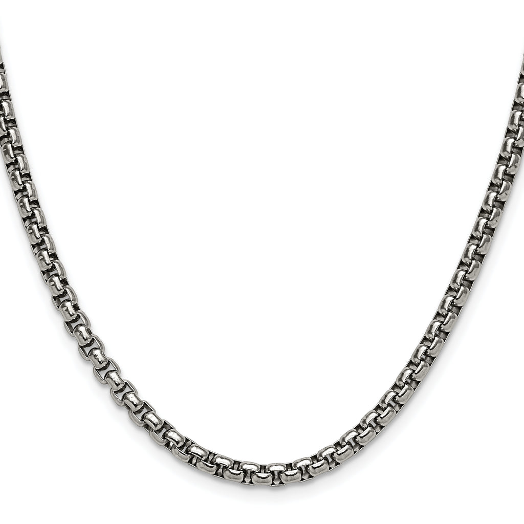 Chisel Stainless Steel Polished 3.9mm Rounded Box Chain