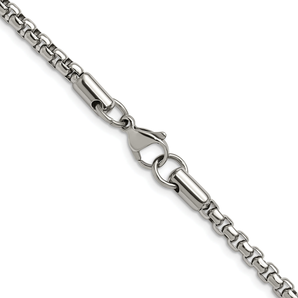 Chisel Stainless Steel Polished 3.9mm Rounded Box Chain