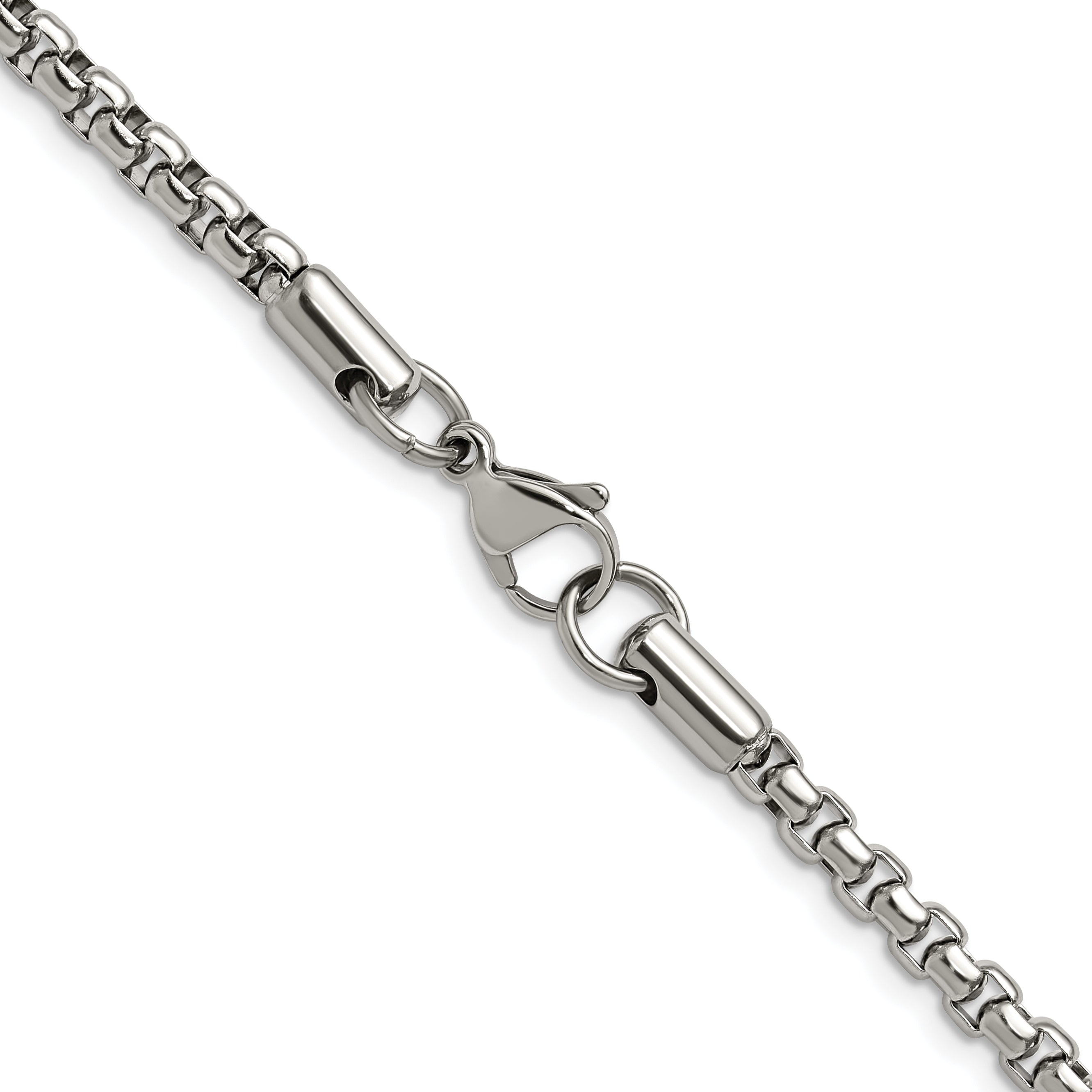 Chisel Stainless Steel Polished 3.9mm Rounded Box Chain