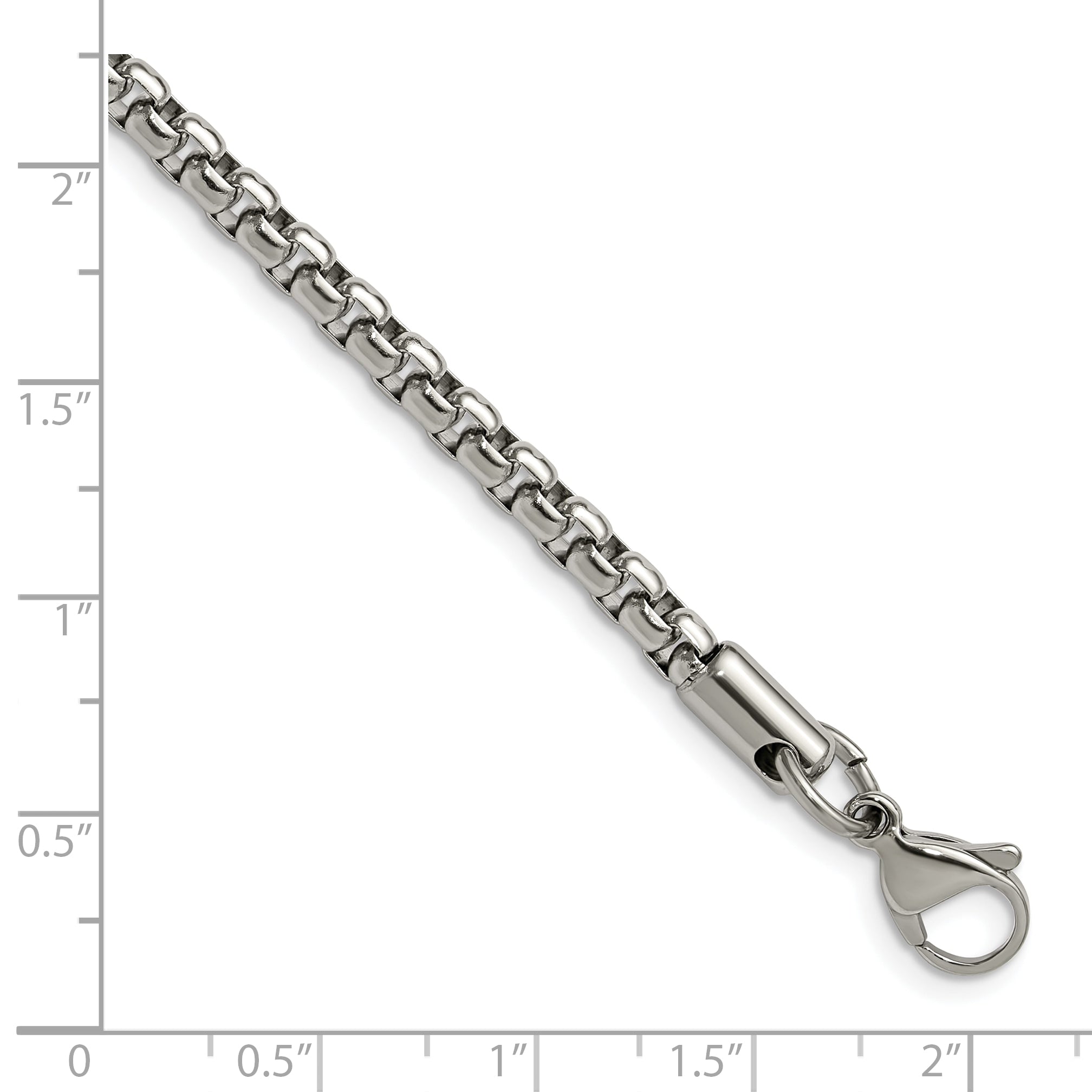 Chisel Stainless Steel Polished 3.9mm 24 inch Rounded Box Chain