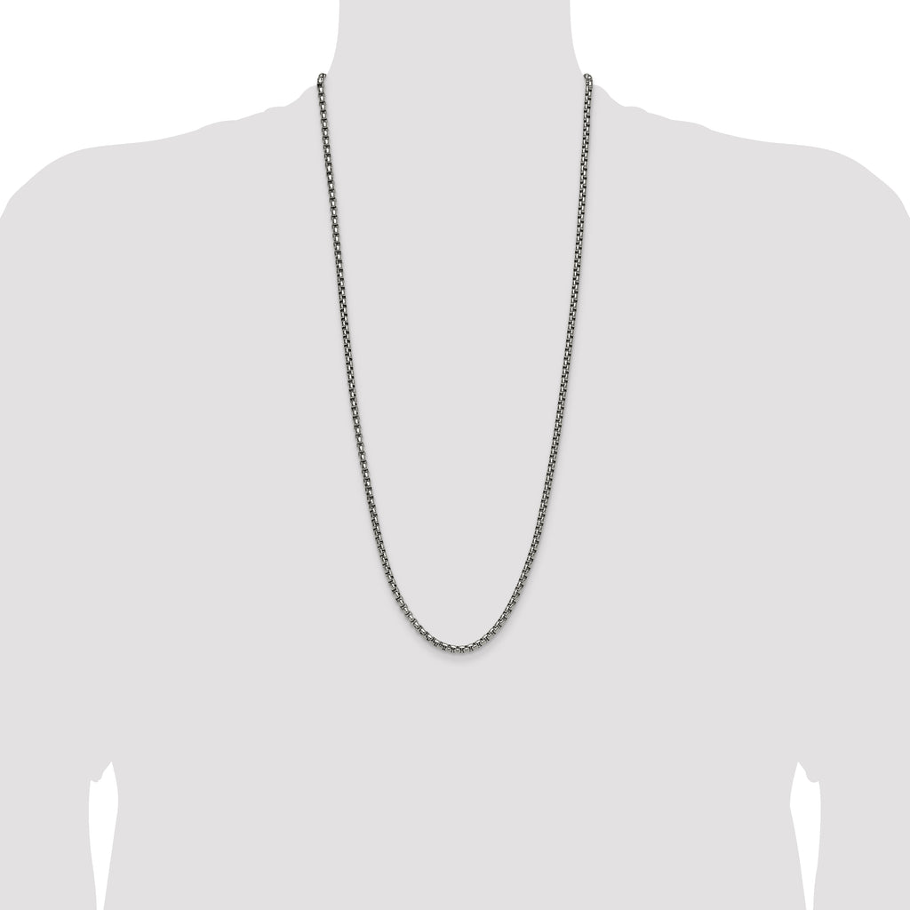 Chisel Stainless Steel Polished 3.9mm Rounded Box Chain