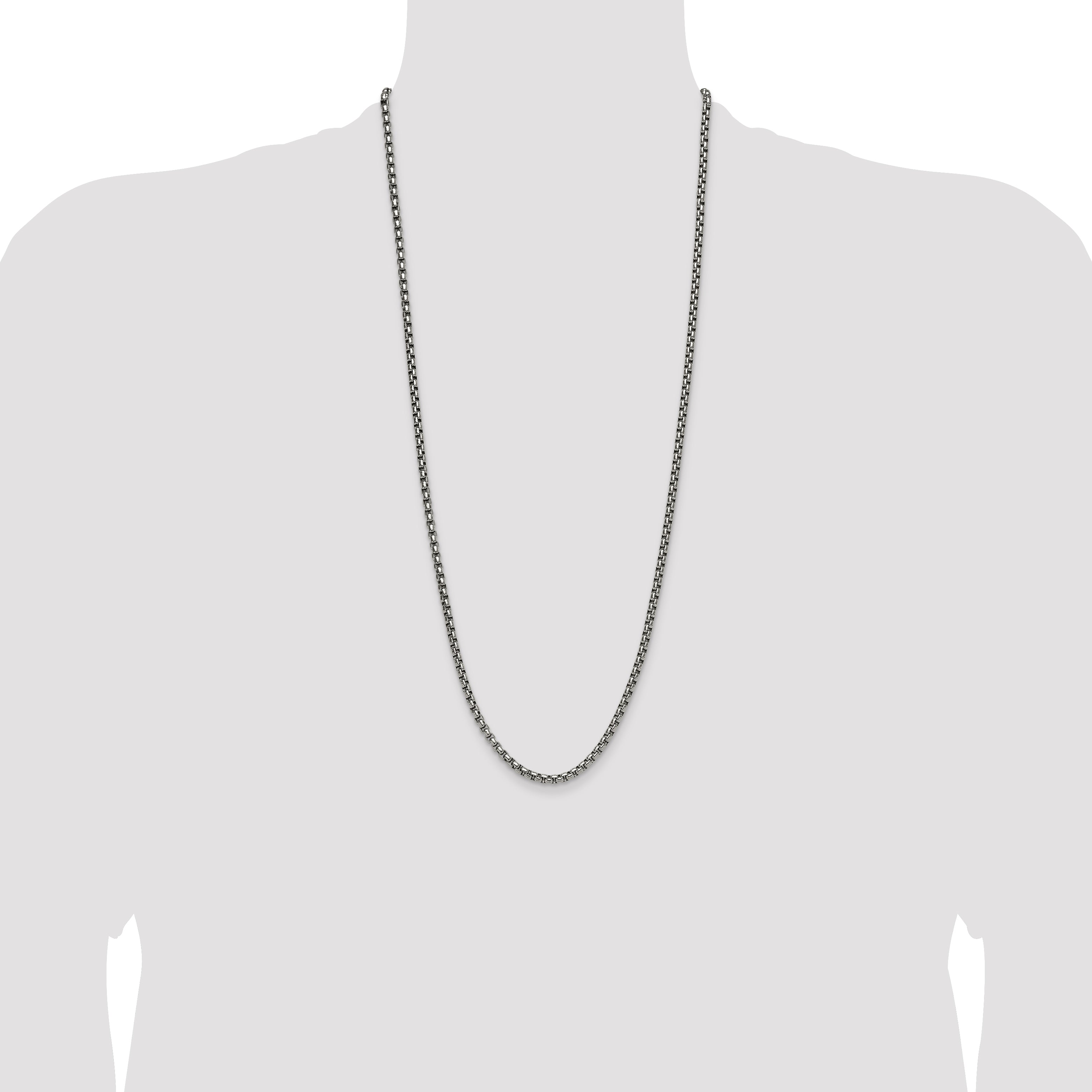Chisel Stainless Steel Polished 3.9mm Rounded Box Chain