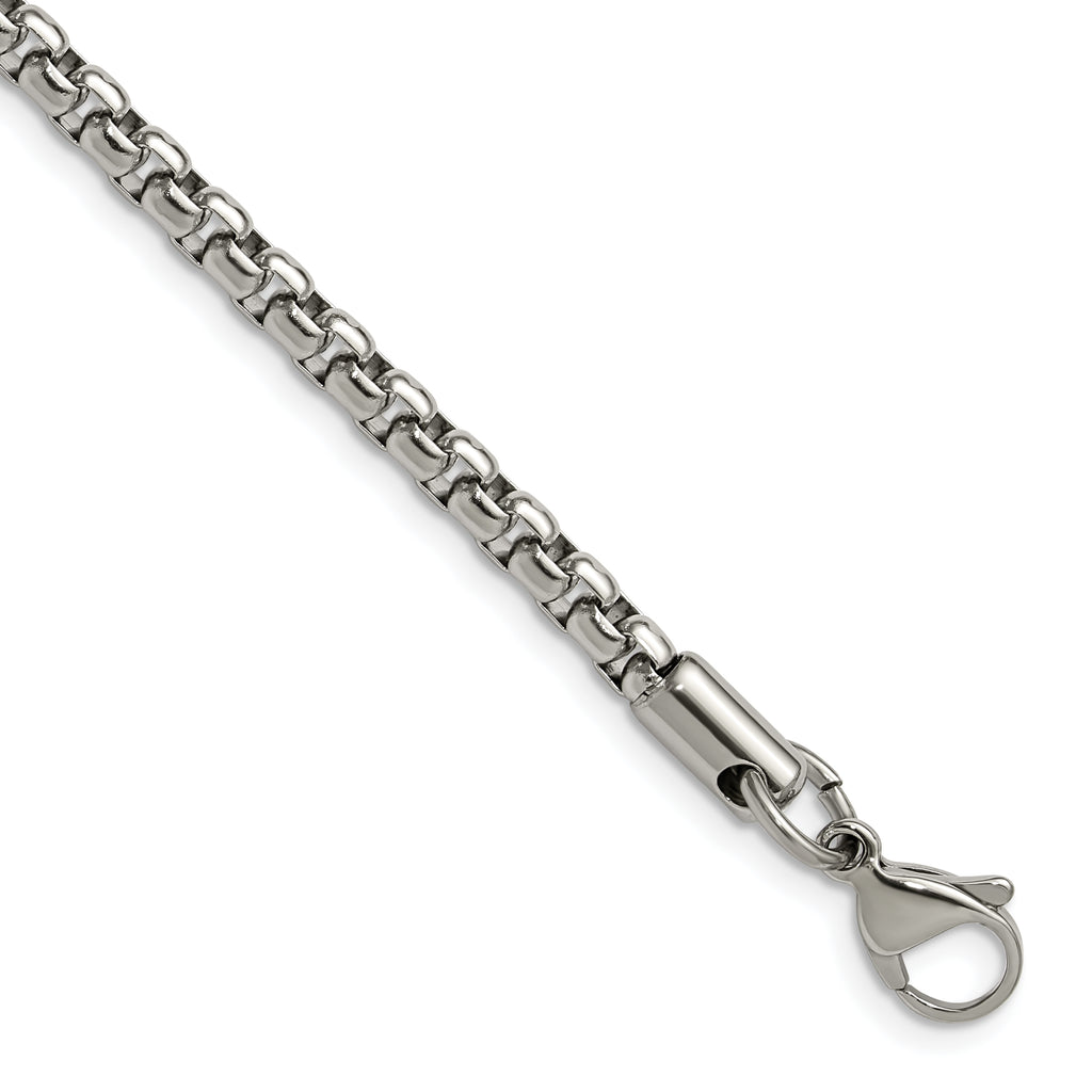 Chisel Stainless Steel Polished 3.9mm Rounded Box Chain