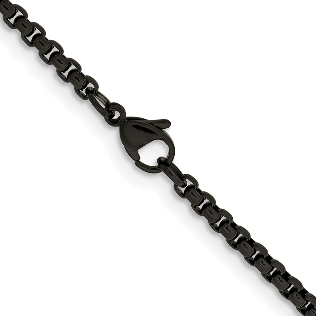 Chisel Stainless Steel Polished Black IP-plated Box Chain
