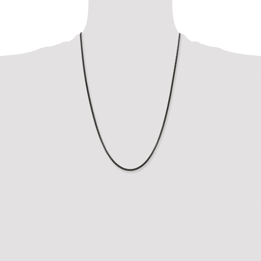 Chisel Stainless Steel Polished Black IP-plated Box Chain