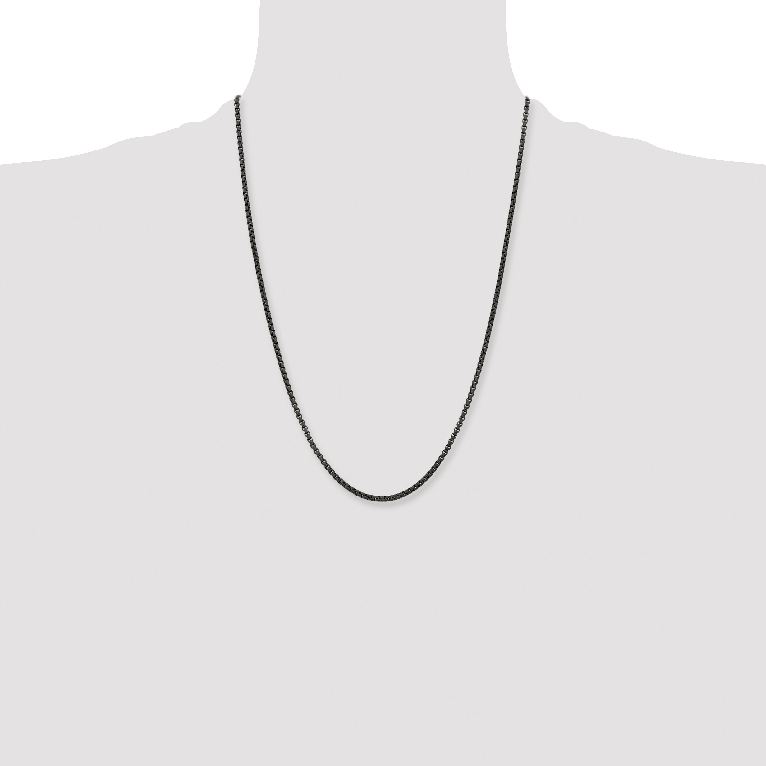 Chisel Stainless Steel Polished Black IP-plated Box Chain