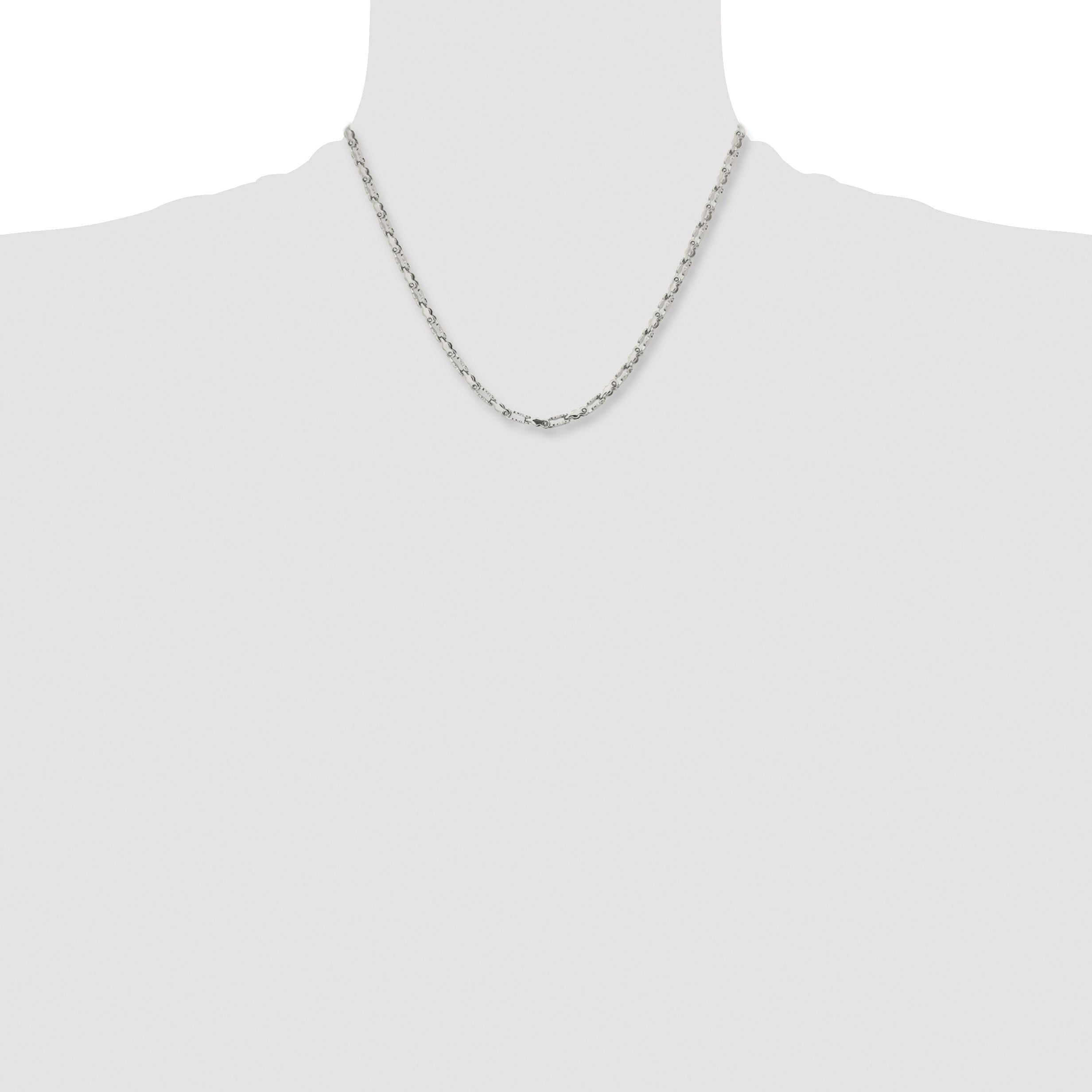 Women's Stainless Steel Open Link Chain Necklace 3.4mm