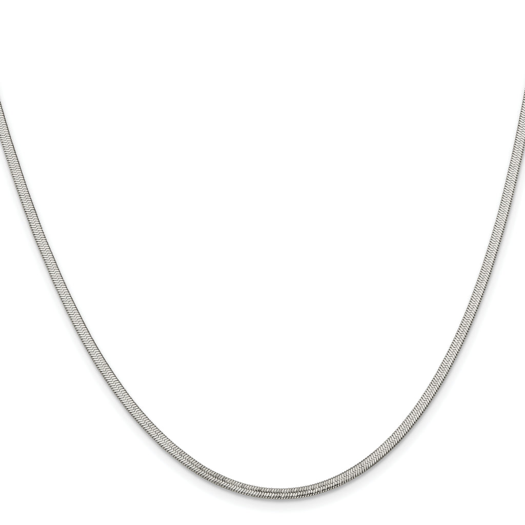 Women's Stainless Steel Herringbone Chain Necklace 2.4mm