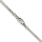 Women's Stainless Steel Herringbone Chain Necklace 2.4mm