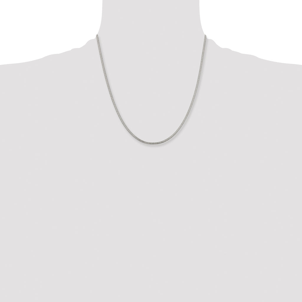 Women's Stainless Steel Herringbone Chain Necklace 2.4mm