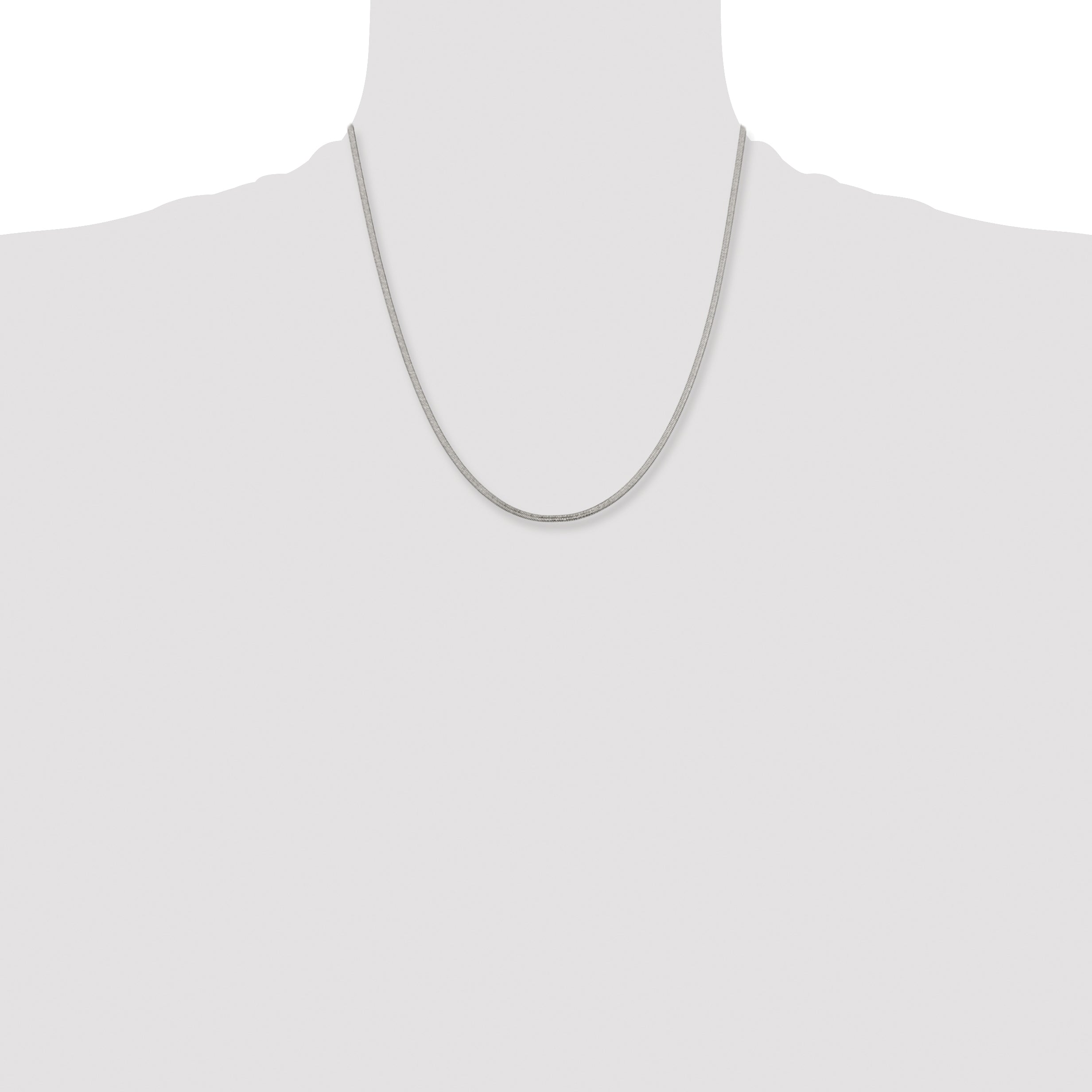 Women's Stainless Steel Herringbone Chain Necklace 2.4mm