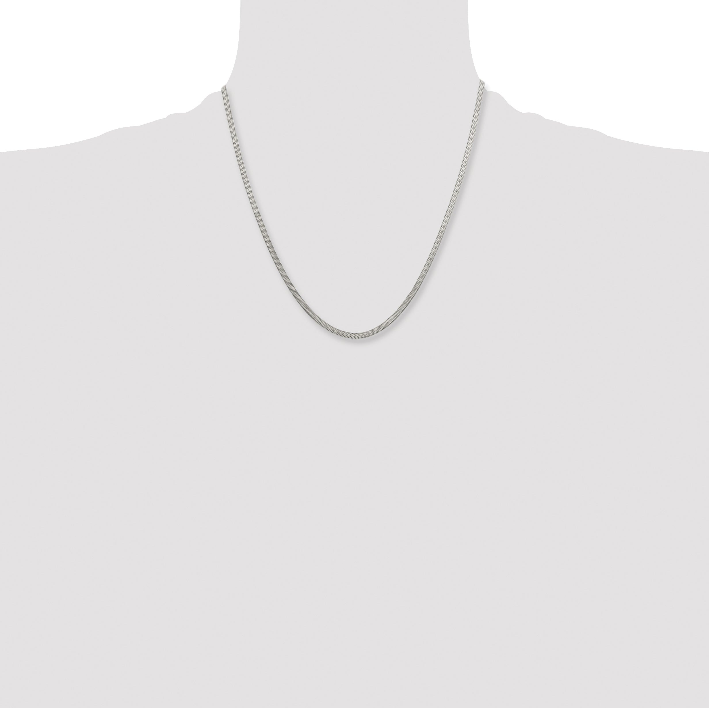 Women's Stainless Steel Herringbone Chain Necklace 3.3mm