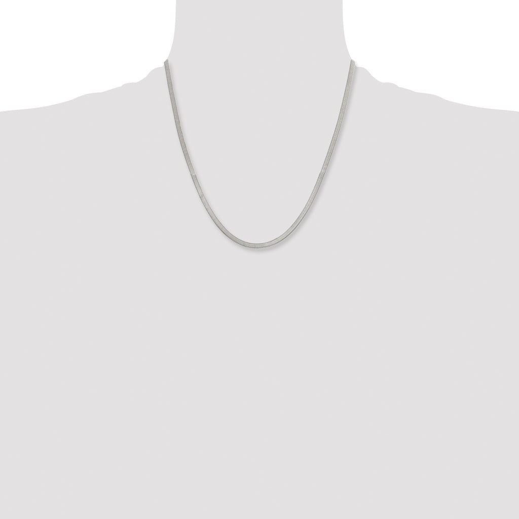 Women's Stainless Steel Herringbone Chain Necklace 3.9mm