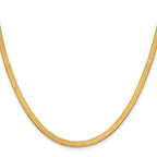 Gold-Tone Polished Herringbone Stainless Steel Chain Necklace 3.9mm