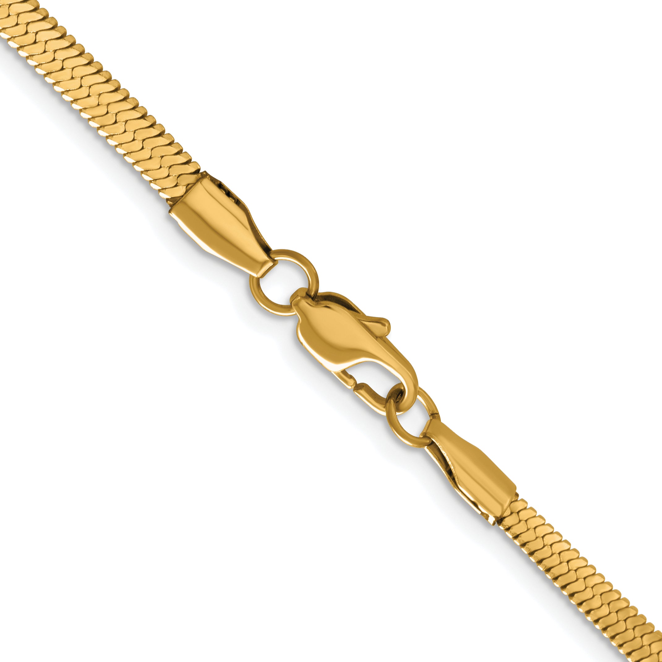 Gold-Tone Polished Herringbone Stainless Steel Chain Necklace 3.9mm