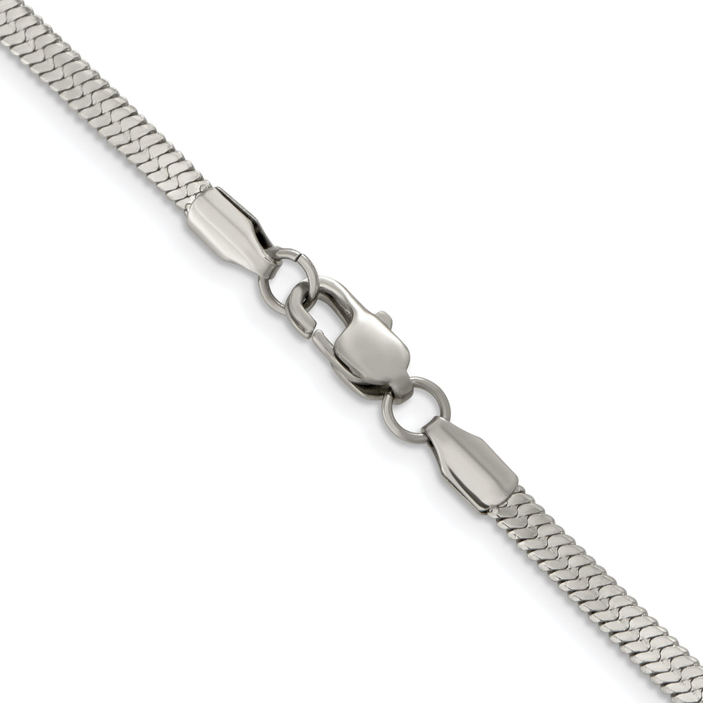 Women's Stainless Steel Herringbone Chain Necklace 3.4mm