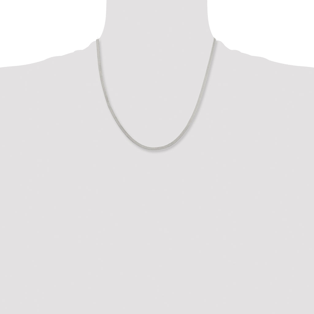 Women's Stainless Steel Herringbone Chain Necklace 3.4mm