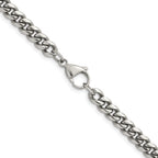 Polished Stainless Steel Curb Chain Necklace 6mm