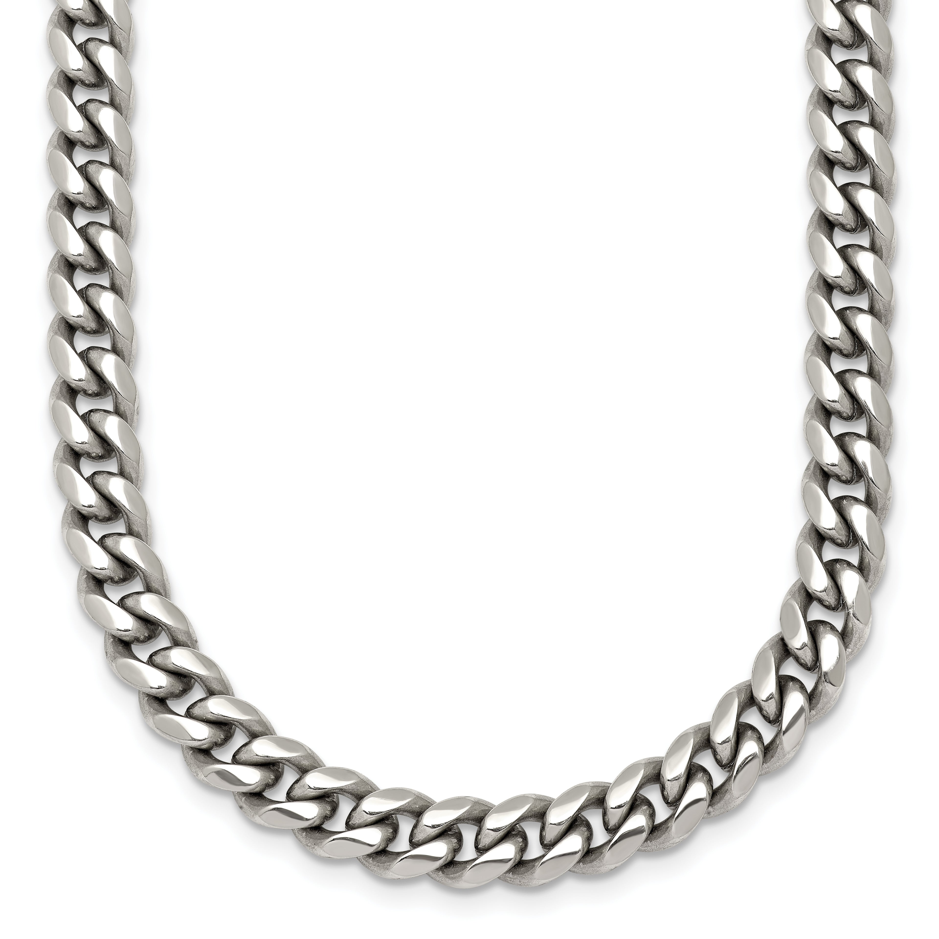 Polished Stainless Steel Curb Chain Necklace 6mm
