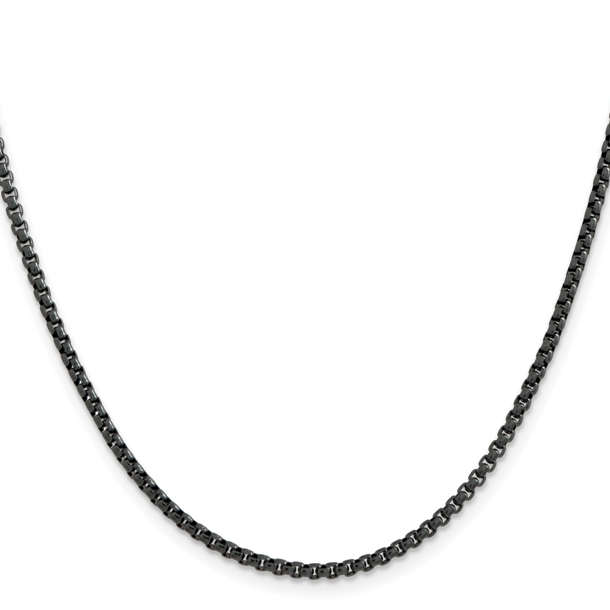 Chisel Stainless Steel Polished Blue and Grey IP-plated 2.5mm 22 inch Box Chain